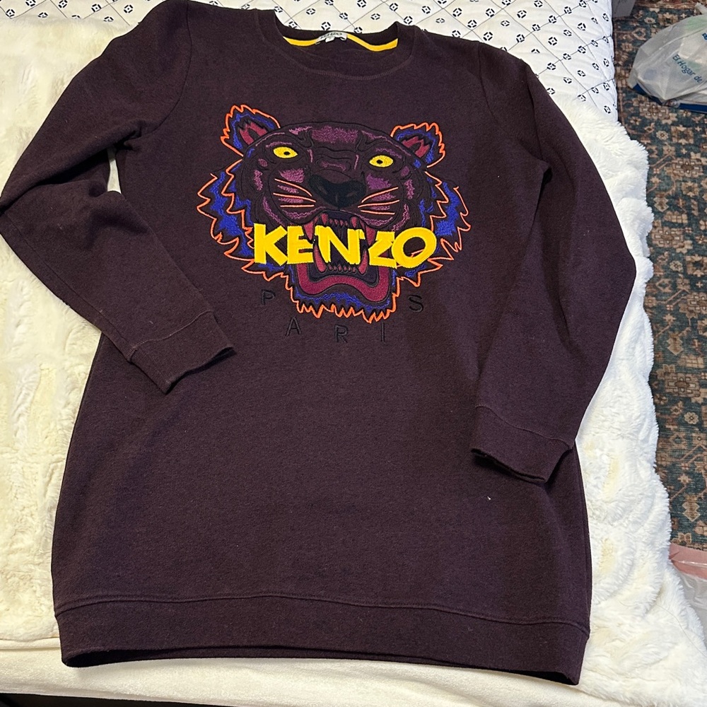 Kenzo Dark Purple Sweatshirt with Tiger Motif